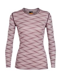 Ondershirt Icebreaker Womens 200 Oasis LS Crewe Curve Blush Heather Velvet