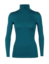 Ondershirt Icebreaker Womens 200 Oasis LS Half Zip Kingfisher
