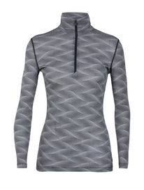 Ondershirt Icebreaker Womens 200 Oasis LS Half Zip Curve Black Snow