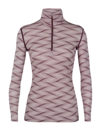 Sous-vêtement Icebreaker Womens 200 Oasis LS Half Zip Curve Blush Heather Velvet