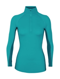 Ondershirt Icebreaker Womens 200 Zone LS Half Zip Arctic Teal Kingfisher Dew