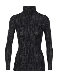 Ondershirt Icebreaker Womens 250 Vertex LS Half Zip Drift Black Snow