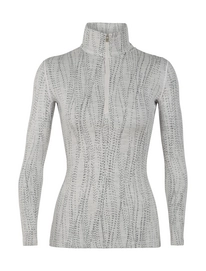 Ondershirt Icebreaker Womens 250 Vertex LS Half Zip Drift Snow Black
