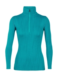 Ondershirt Icebreaker Womens 250 Vertex LS Half Zip Drift Arctic Teal Kingfisher