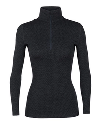 Ondershirt Icebreaker Womens 250 Vertex LS Half Zip Mountain Dash Jet Heather Black