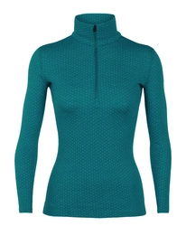 Ondershirt Icebreaker Womens 250 Vertex LS Half Zip Mountain Dash Kingfisher Arctic Teal