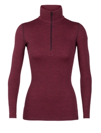 Ondershirt Icebreaker Womens 250 Vertex LS Half Zip Mountain Dash Prism Velvet