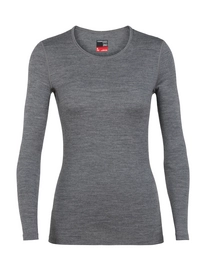 Ondershirt Icebreaker Womens 260 Tech LS Crewe Gritstone Heather
