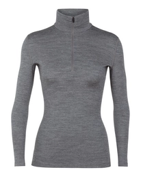 Ondershirt Icebreaker Womens 260 Tech LS Half Zip Gritstone Heather