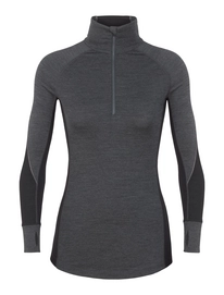 Ondershirt Icebreaker Womens 260 Zone LS Half Zip Jet Heather Black Snow