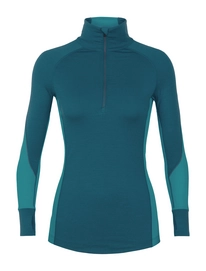 Undershirt Icebreaker Womens 260 Zone LS Half Zip Kingfisher Arctic Teal Prism