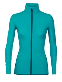 Fleecejacke Icebreaker Descender LS Zip Arctic Teal Kingfisher Damen