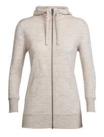 Jacke Icebreaker Dia LS Zip Hood Fawn Heather Damen