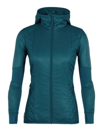 Jacke Icebreaker Helix LS Zip Hood Kingfisher Jet Heather Damen