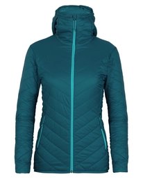 Jacke Icebreaker Hyperia Hooded Jacket Kingfisher Arctic Teal Damen