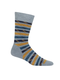 Sokken Icebreaker Womens Lifestyle Medium Crew Rope Twist Twister Heather Prussian Blue Ginger