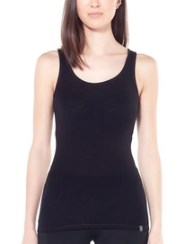 Tanktop Icebreaker Womens Luxe Rib Long Tank Black