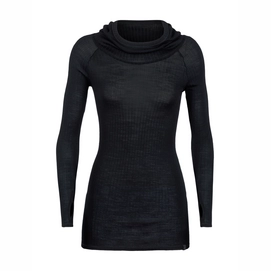 Longsleeve Icebreaker Womens Luxe Rib Pullover Hoody Black