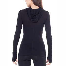 Longsleeve Icebreaker Womens Luxe Rib Pullover Hoody Black