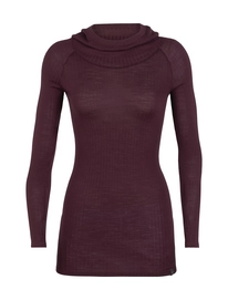Pull Icebreaker Womens Luxe Rib Pullover Hoody Velvet