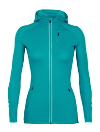 Jacke Icebreaker Quantum LS Zip Hood Arctic Teal Damen