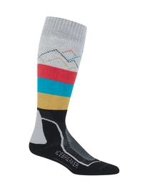Skisocken Icebreaker Ski + Medium OTC GFX Snow Prism Arctic Teal Damen