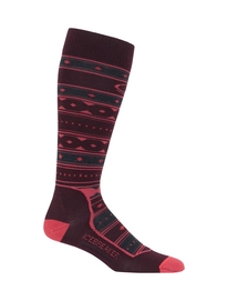 Skisocken Icebreaker Ski+ Ultra Light OTC Icon Fairisle Velvet Jet Heather Prism Damen