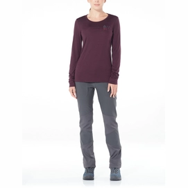 T-Shirt Icebreaker Womens Tech Lite LS Low Crewe Skis in Snow Velvet