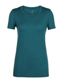 T-Shirt Icebreaker Womens Tech Lite SS Low Crewe Kingfisher