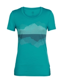 T-Shirt Icebreaker Womens Tech Lite SS Low Crewe Cook Reflected Arctic Teal