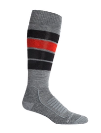 Chaussettes de Ski Icebreaker Men Ski+ Medium OTC Heritage Stripe Gritstone Heather