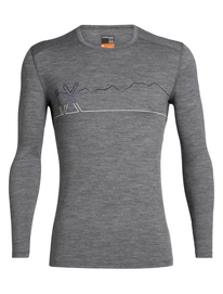 T-shirt à Manches Longues Icebreaker Men 200 Oasis LS Crewe Single Line Ski Gritstone