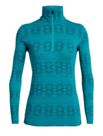 Pull de Ski Icebreaker Women 250 Vertex LS Half Zip Crystalline Arctic Teal