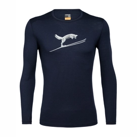 Longsleeve Icebreaker 200 Oasis LS Crewe Fox Jump Midnight Navy Herren