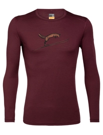 Longsleeve Icebreaker Men 200 Oasis LS Crewe Fox Jump Redwood
