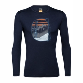 Longsleeve Icebreaker Men 200 Oasis LS Crewe Mt Blanc Rise Midnight Navy