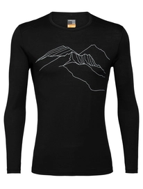 Longsleeve Icebreaker Men 200 Oasis LS Crewe The Higher We Go Black