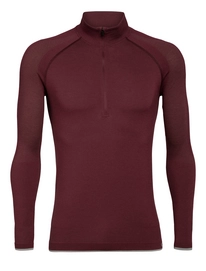 Longsleeve Icebreaker Men 200 Zone Seamless LS Half Zip Redwood