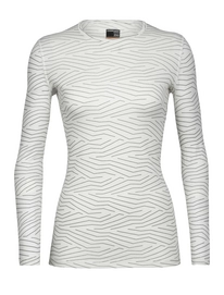 Longsleeve Icebreaker Women 200 Oasis LS Crewe Napasoq Lines Snow