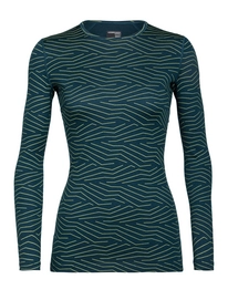 Longsleeve Icebreaker Women 200 Oasis LS Crewe Napasoq Lines Nightfall
