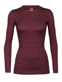 Longsleeve Icebreaker Women 200 Oasis LS Crewe Napasoq Lines Redwood