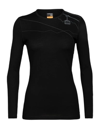 Longsleeve Icebreaker Women 200 Oasis LS Crewe Skyway Lift Black