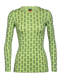 Longsleeve Icebreaker Women 200 Oasis LS Crewe Snow Heritage Aloe