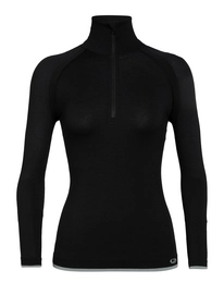 Longsleeve Icebreaker Women 200 Zone Seamless LS Half Zip Black