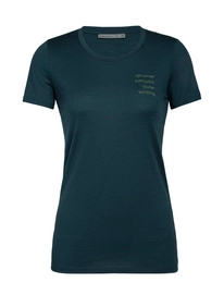 T-Shirt Icebreaker Women Tech Lite SS Low Crewe Global Warming Nightfall