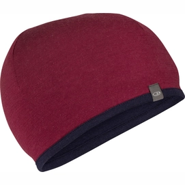 Hat Beanie Icebreaker Unisex Pocket Cherry/Midnight Navy
