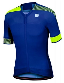 Fietsshirt Sportful Men Bodyfit Pro Evo Jersey  Blue Twilight Yellow Fluo