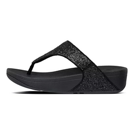 FitFlop Lulu Glitter Toe-Thongs Black Glitter Damen-Schuhgröße 37