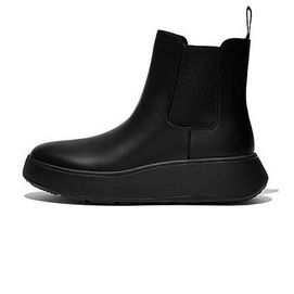 FitFlop Women F-Mode Leather Flatform Chelsea Boots All Black