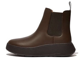 FitFlop Women F-Mode Leather Flatform Chelsea Boots Chocolate Brown